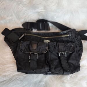 Burberry Black Label Body Belt Bag Mega Check  Unisex Nylon & Leather EUC.